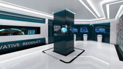 奧博企業展廳全息柜設計效果圖